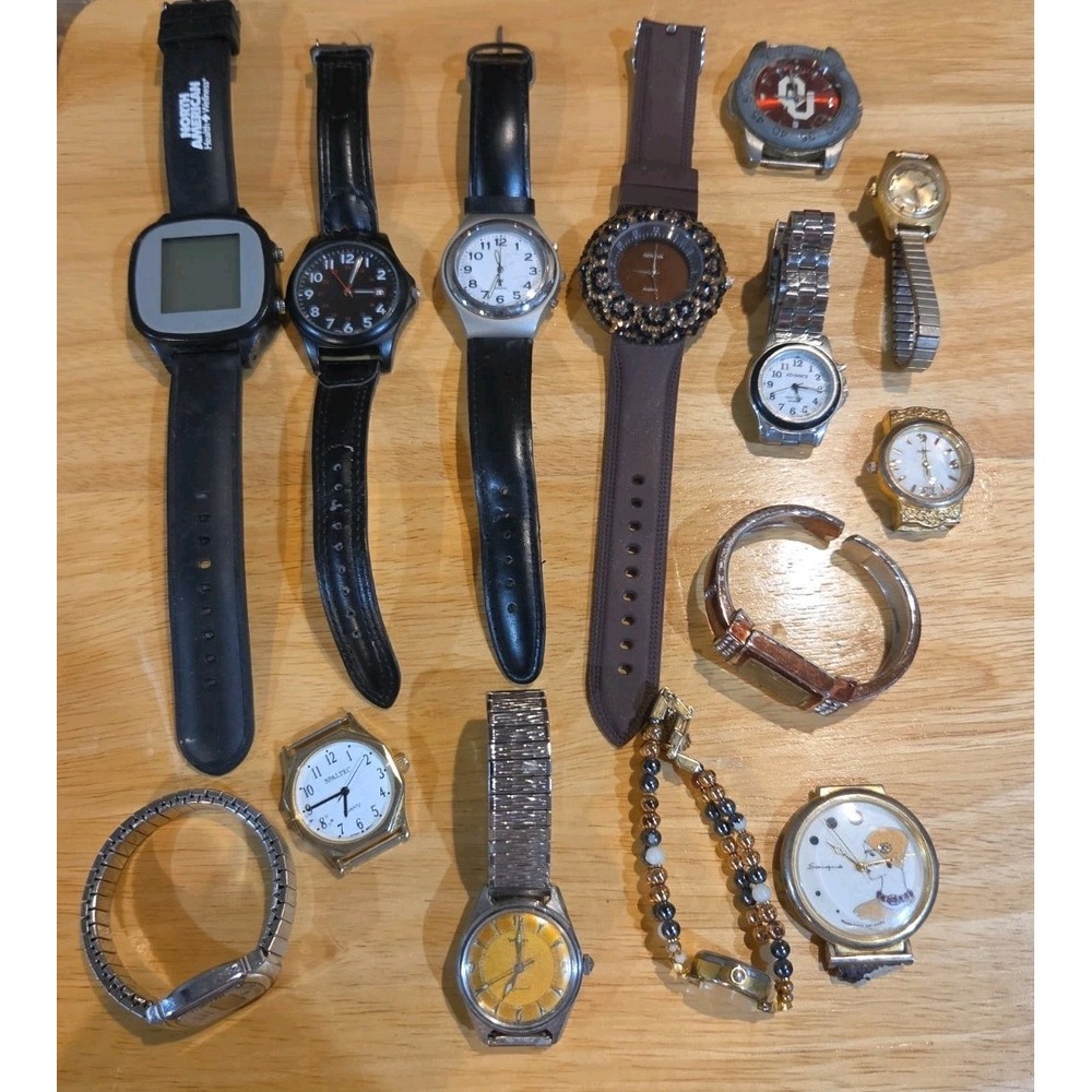 Lot Of 14 Misc Watches Jewelry Box Clean Out